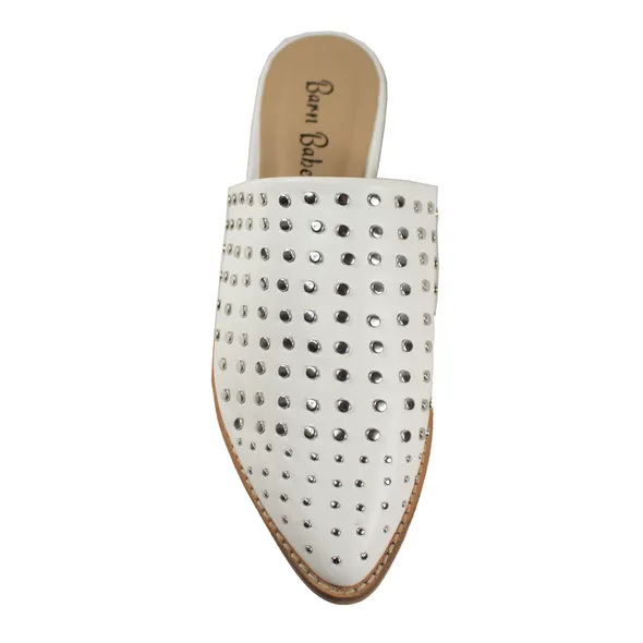 White Studded Mule