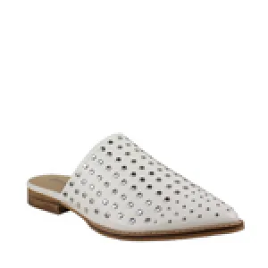 White Studded Mule