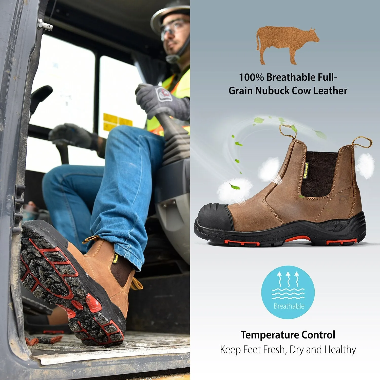 Wide Fit Work Boots For Men & Women Chelsea Safety Shoes