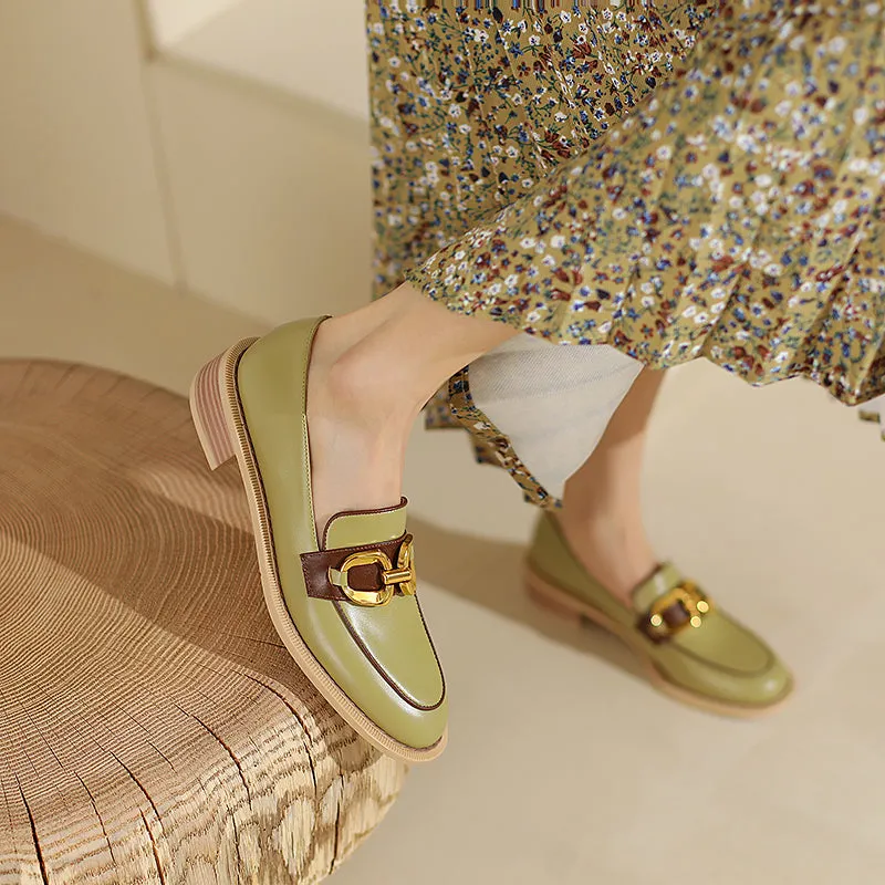 Women Handmade Leisure Slip On Brogues Shoes