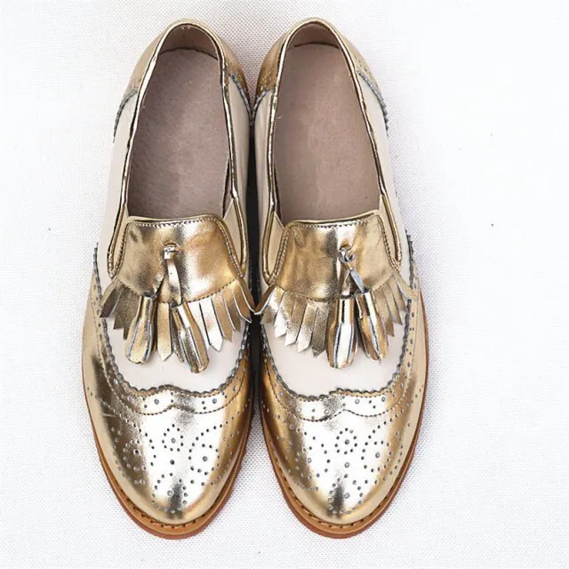 Women oxford Spring shoes genuine leather loafers