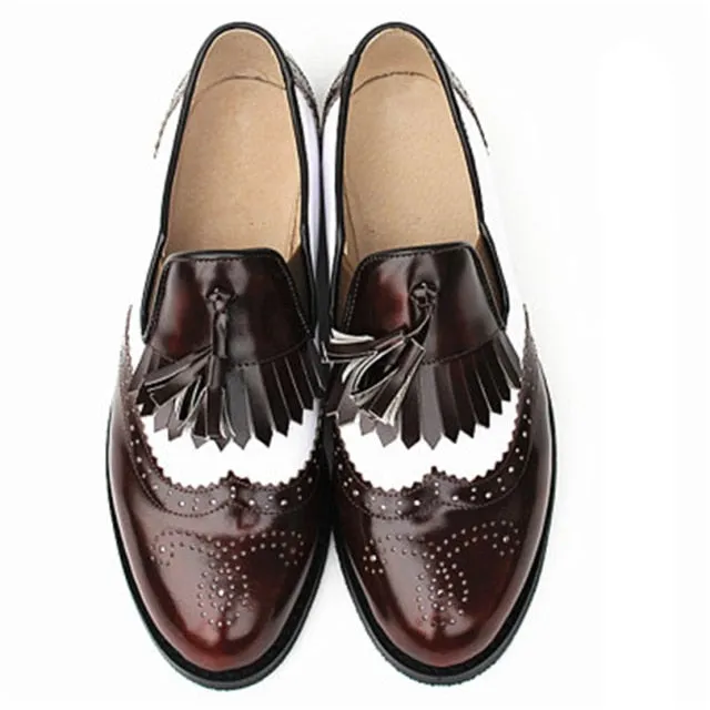 Women oxford Spring shoes genuine leather loafers