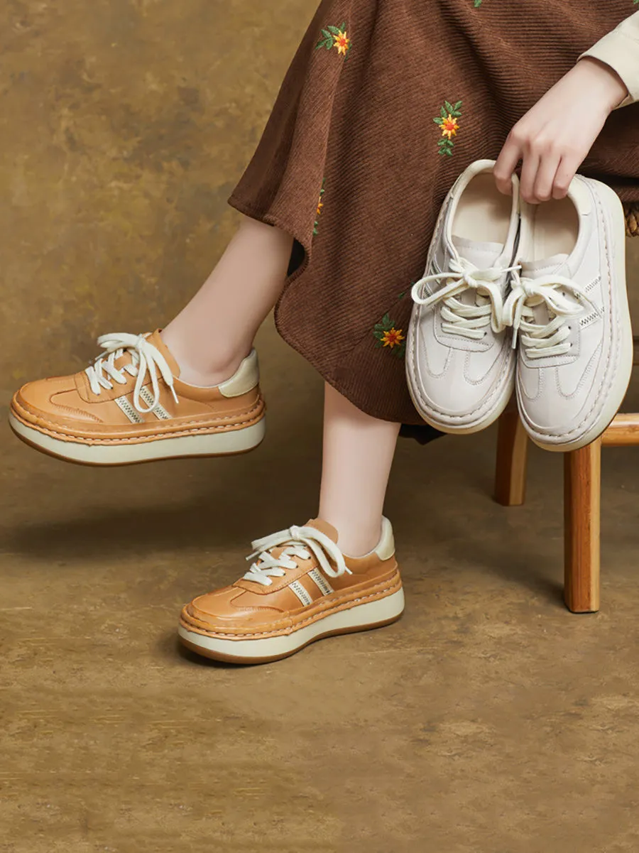 Women Spring Casual Leather Strap Flat Shoes