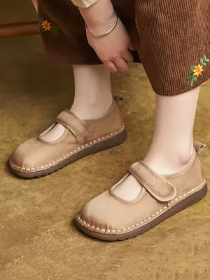 Women Summer Genuine Leather Flat Shoes