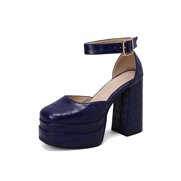 Women's Ankle Strap Chunky Heel Platform Sandals