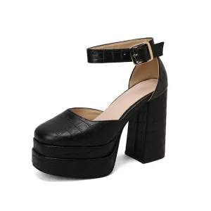Women's Ankle Strap Chunky Heel Platform Sandals