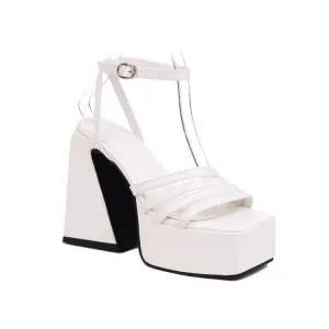 Women's Ankle Strap Thick Sole High Heel Platform Sandals