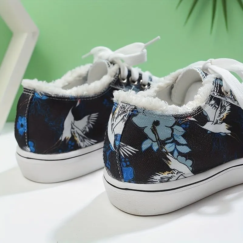 Women's Canvas Shoes Lace Up Casual Walking Trainers