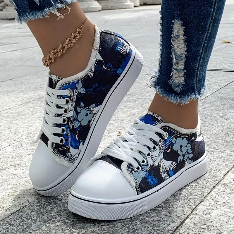 Women's Canvas Shoes Lace Up Casual Walking Trainers