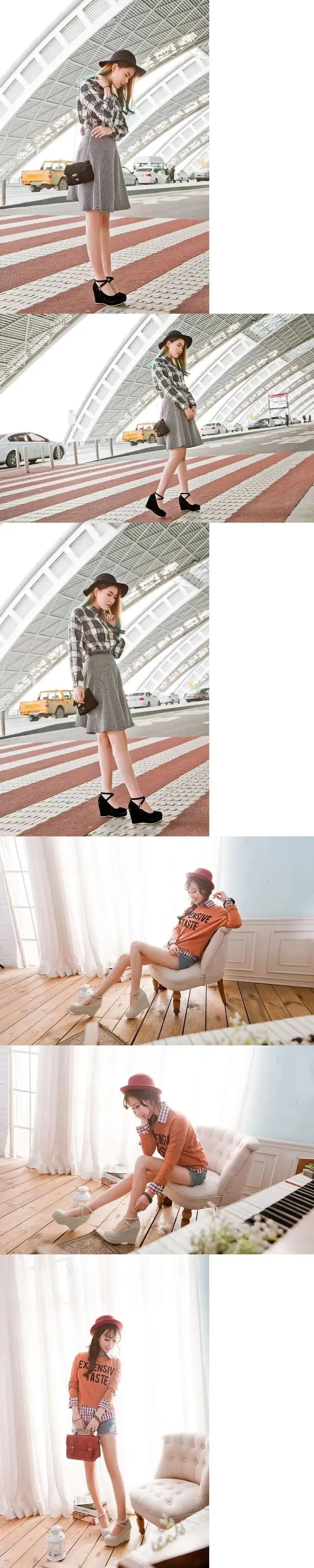Women's Flock Buckle Ankle Strap Shoes