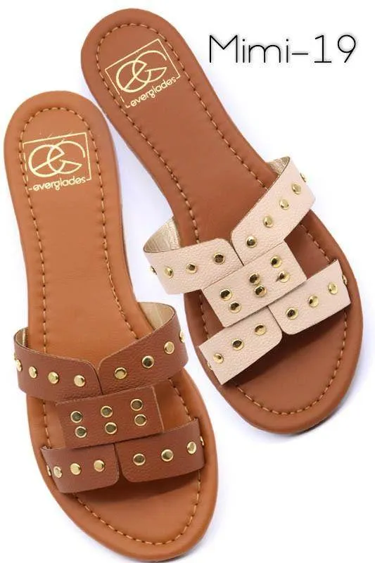 Women's Shoes Slide Sandal with Rivet Studs