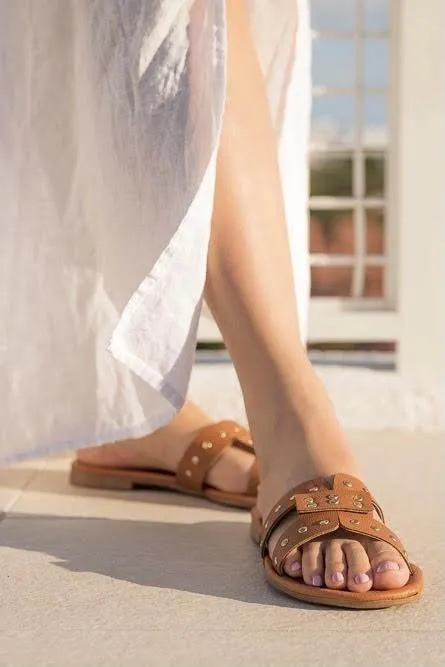 Women's Shoes Slide Sandal with Rivet Studs