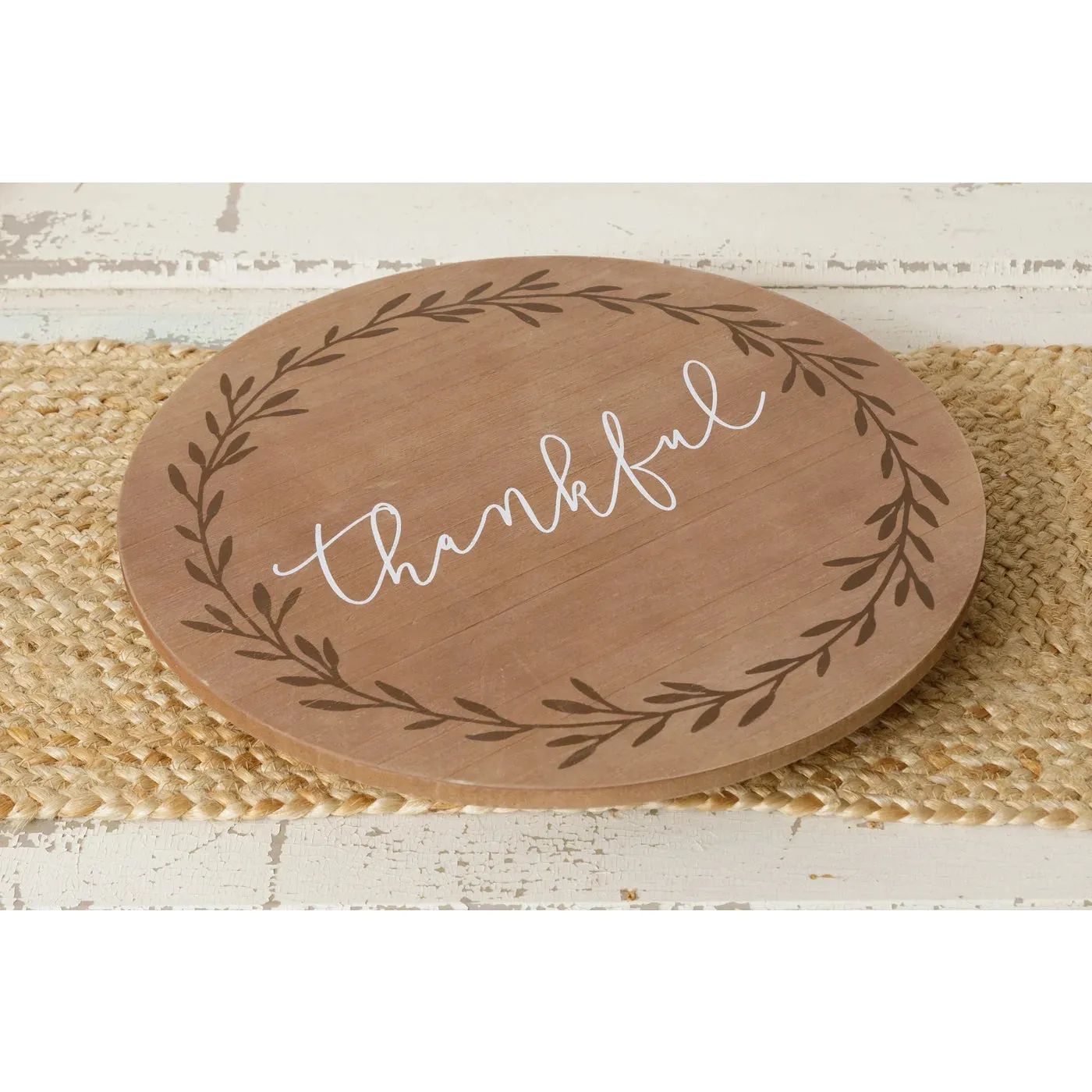 Wooden Thankful Lazy Susan