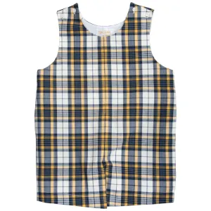 Yellow & Navy Blue Plaid Romper