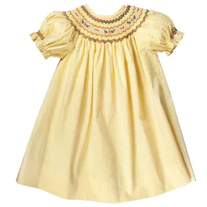 Yellow Gingham English Smocked Bishop